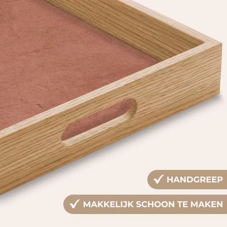 Textuur - Roodbruin - Grof - Modern Dienblad Rechthoek middel -USP_HandgreepNL