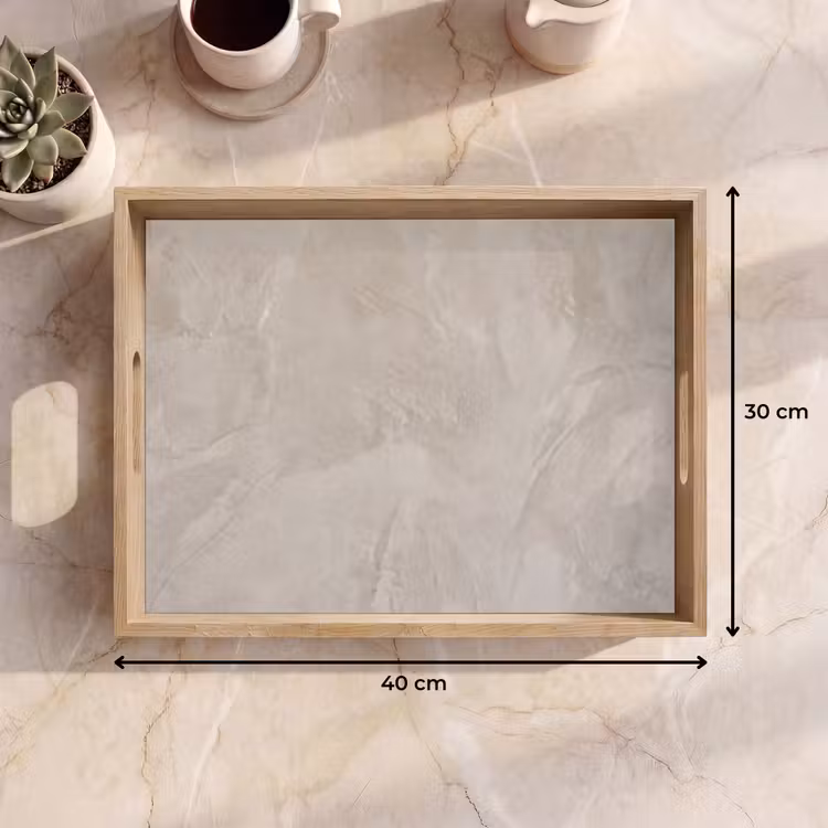 Textuur - Wand - Modern - Beige - Abstract Dienblad Rechthoek middel -USP_Formaat
