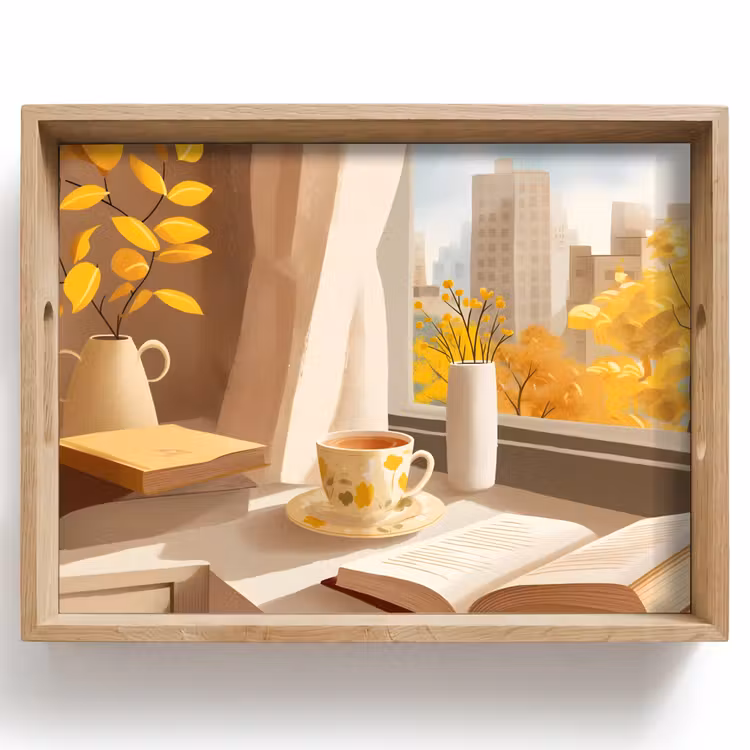 Thee - Boek - Thee - Herfst Dienblad Rechthoek middel -z3d_shopping