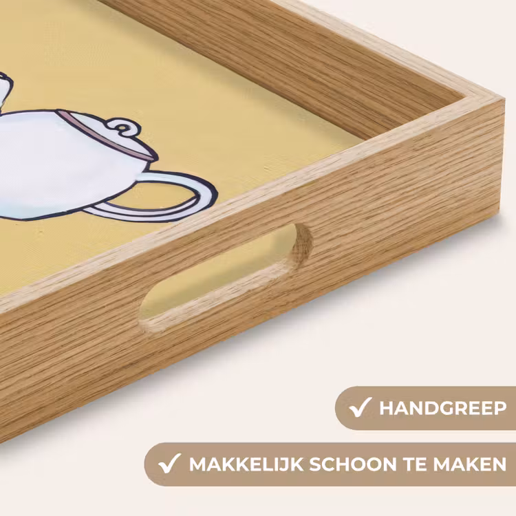 Theepot - Kopje - Beige - Illustratie Dienblad Rechthoek middel -USP_HandgreepNL