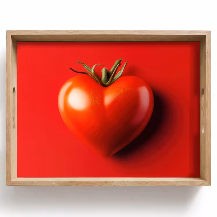 Tomaat - Rood - Hart Dienblad Rechthoek middel -z3d_shopping