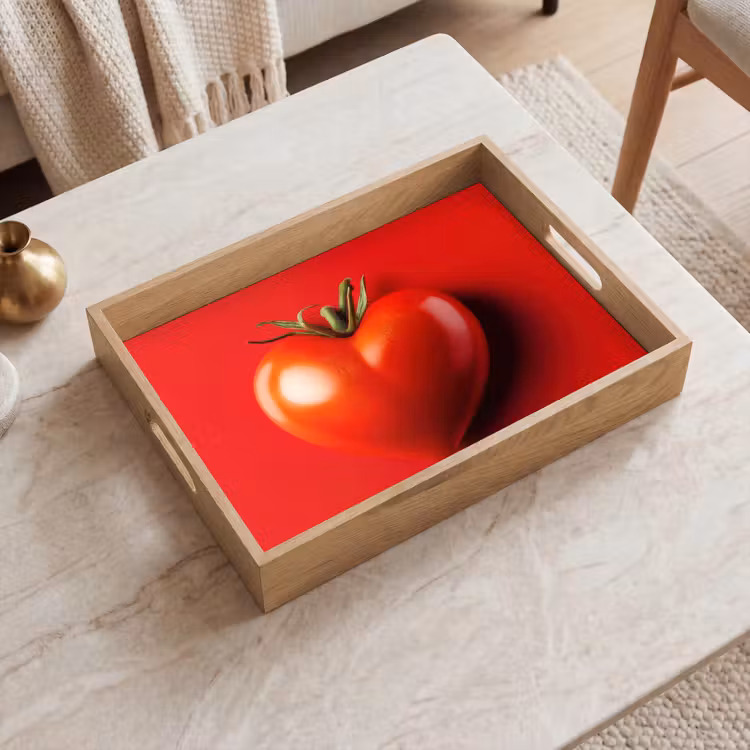 Tomaat - Rood - Hart Dienblad Rechthoek middel -sfeer1