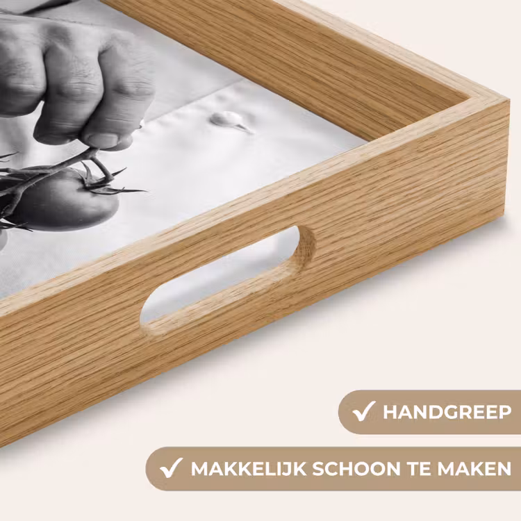 Tomaten - Chef - Zwart - Wit Dienblad Rechthoek middel -USP_HandgreepNL