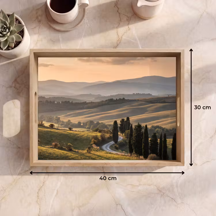 Toscaans - Landschap - Heuvels Dienblad Rechthoek middel -USP_Formaat