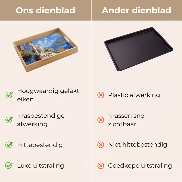 Trap - Huizen - Berglandschap - Zee Dienblad Rechthoek middel -USP_VergelijkingNL