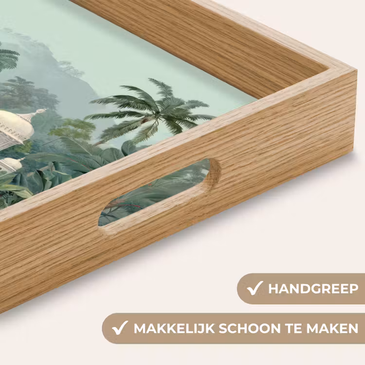 Tropische tuin - Koepelgebouw - Bloemen Dienblad Rechthoek middel -USP_HandgreepNL