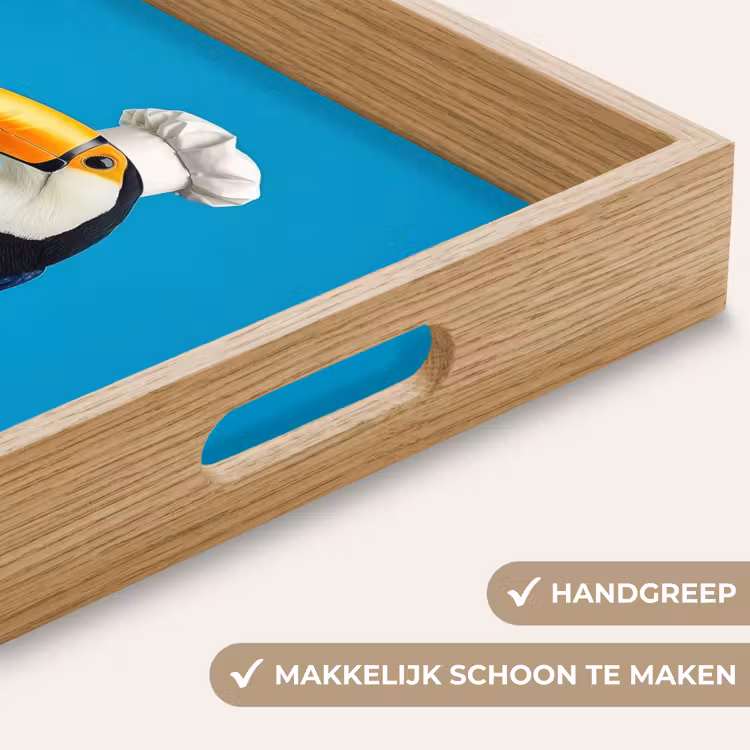 Tucan - Sokkel - Vogel - Koksmuts Dienblad Rechthoek middel -USP_HandgreepNL
