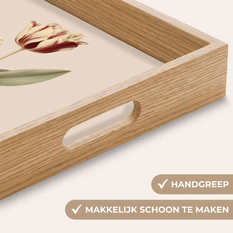 Tulp - Minimalistisch - Beige Dienblad Rechthoek middel -USP_HandgreepNL