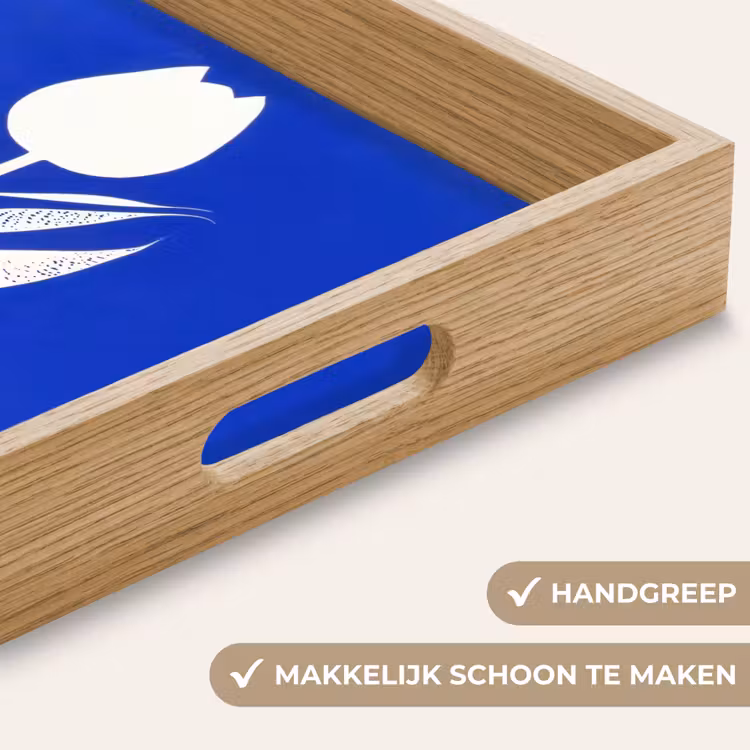 Tulp - Minimalistisch - Bladeren - Wit Dienblad Rechthoek middel -USP_HandgreepNL