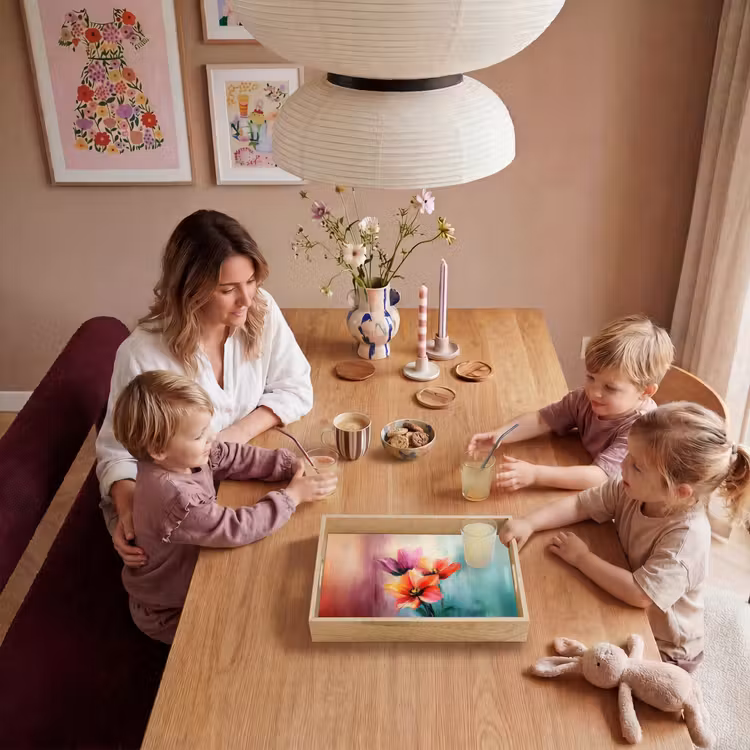 Tulpen - Lichtreflecties - Kleurverloop Dienblad Rechthoek middel -sfeer4