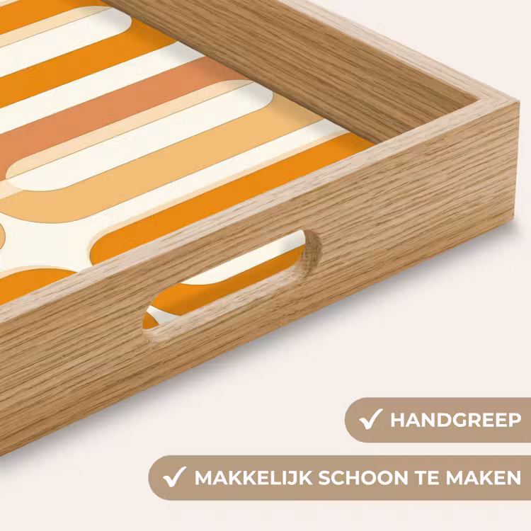 U-vorm - Retro - Oranje Dienblad Rechthoek middel 911 -USP_HandgreepNL