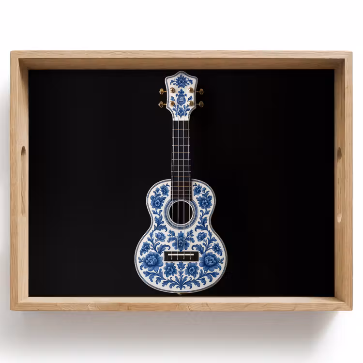 Ukelele - Delfts - Blauw - Muziek Dienblad Rechthoek middel -z3d_shopping
