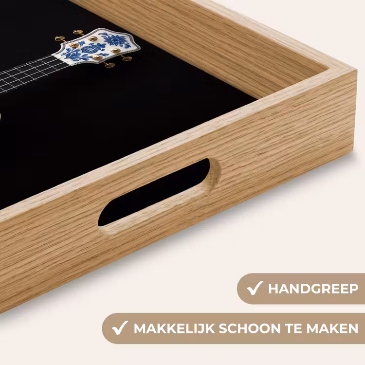 Ukelele - Delfts - Blauw - Muziek Dienblad Rechthoek middel -USP_HandgreepNL
