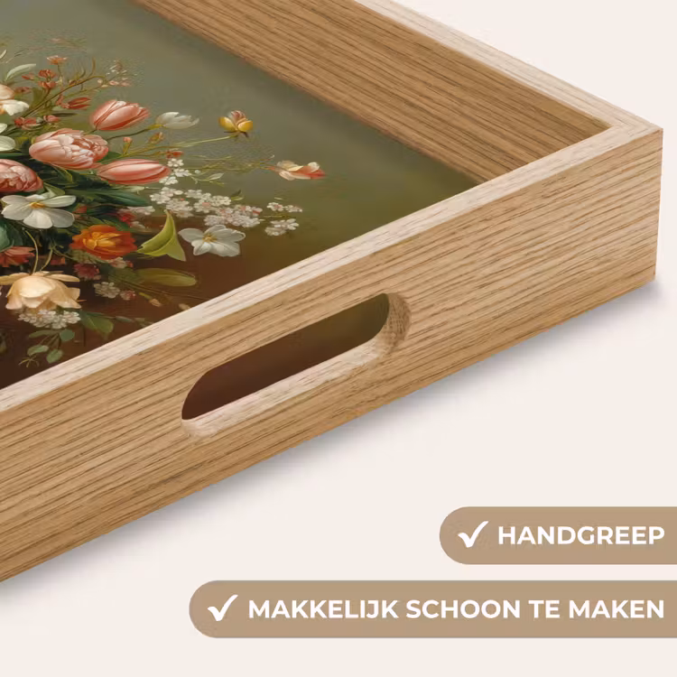 Vaas - Pastel - Kleuren - Bloemen Dienblad Rechthoek middel -USP_HandgreepNL