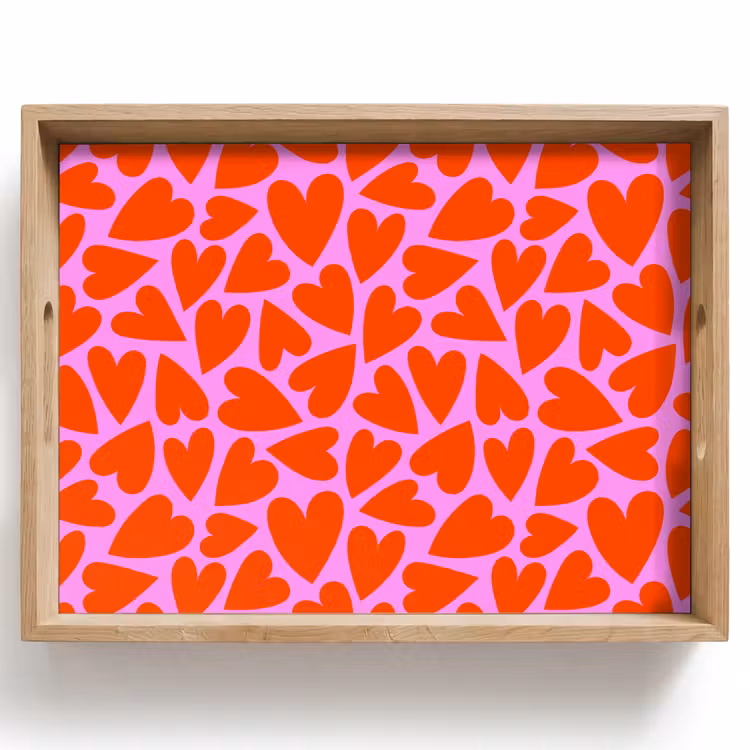 Valentijn - Patroon - Roze - Rood Dienblad Rechthoek middel 911 -z3d_shopping