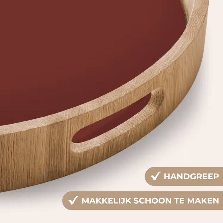 Valentine - Velvet - Rood Dienblad Rond middel 914 -USP_HandgreepNL