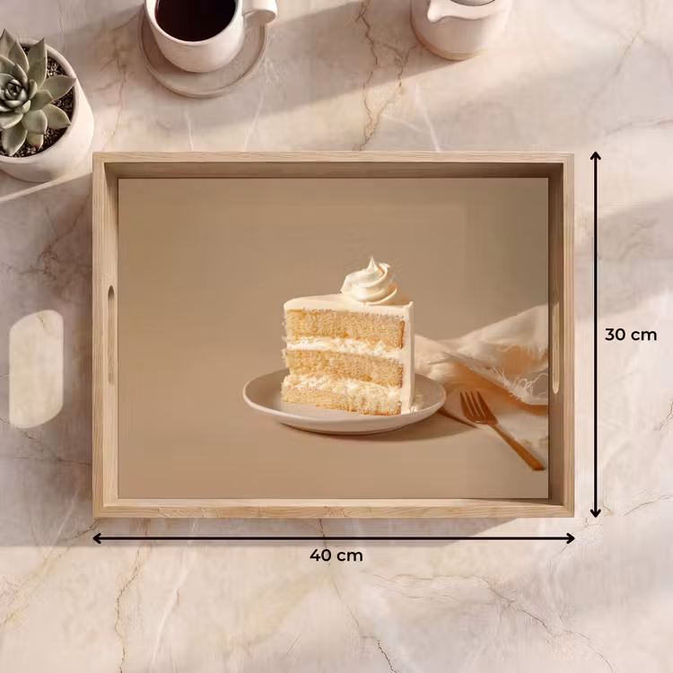 Vanilletaart - Cake - Romig Dienblad Rechthoek middel -USP_Formaat