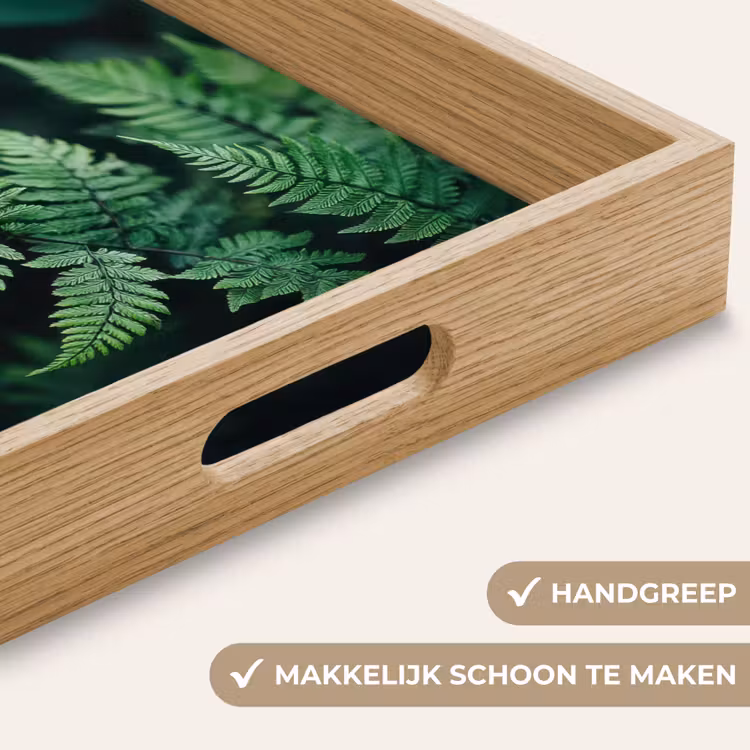 Varenblad - Groen - Structuur - Wazig Dienblad Rechthoek middel -USP_HandgreepNL