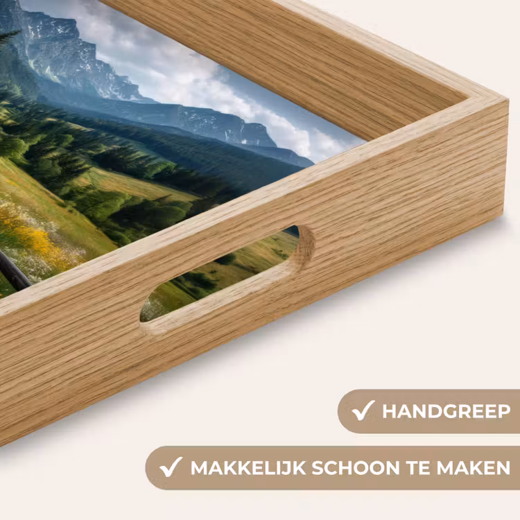 Veld - Hek - Bergen - Bloemen Dienblad Rechthoek middel -USP_HandgreepNL