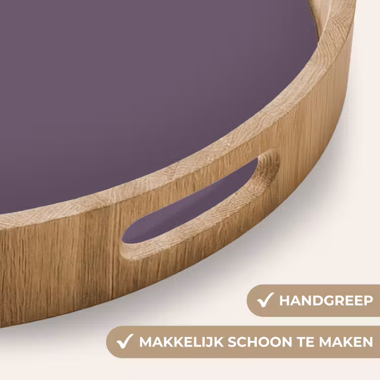 Velvet - Aubergine - Paars Dienblad Rond middel 914 -USP_HandgreepNL