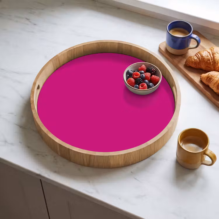 Velvet - Magenta - Roze Dienblad Rond middel 914 -sfeer2