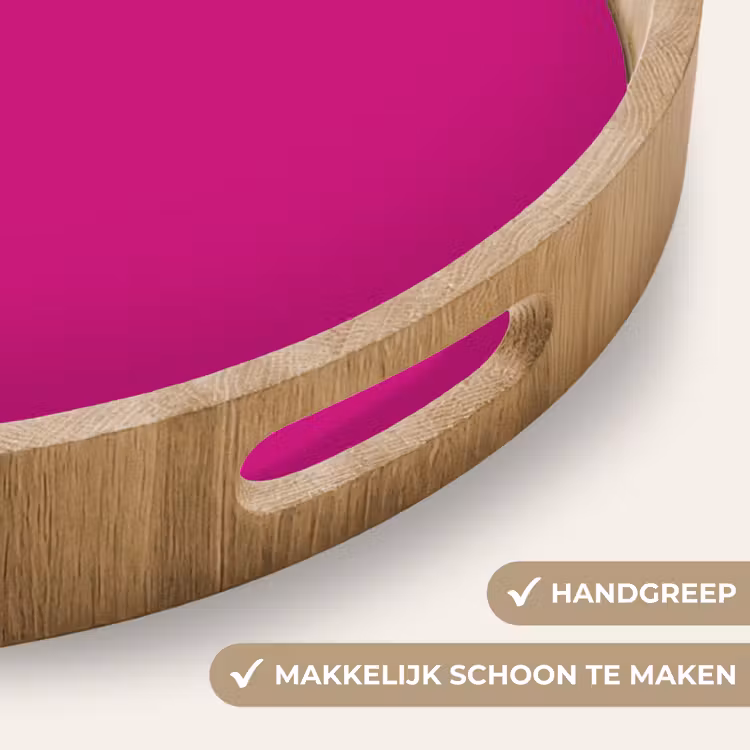 Velvet - Magenta - Roze Dienblad Rond middel 914 -USP_HandgreepNL