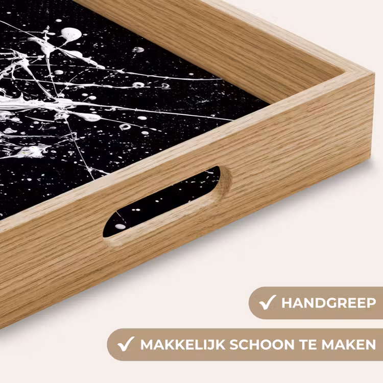 Verfspatten - Wit - Abstract - Explosie Dienblad Rechthoek middel -USP_HandgreepNL