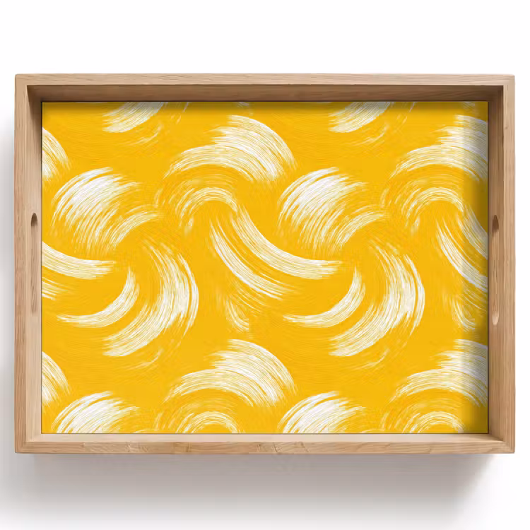 Verfstreken - Abstract - Dynamisch - Geel Dienblad Rechthoek middel 911 -z3d_shopping