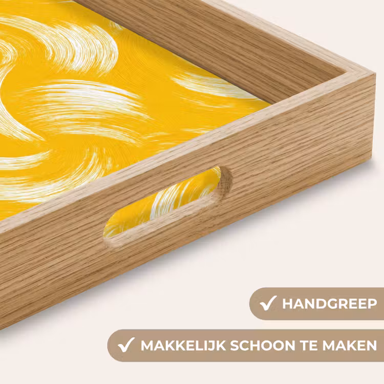Verfstreken - Abstract - Dynamisch - Geel Dienblad Rechthoek middel 911 -USP_HandgreepNL