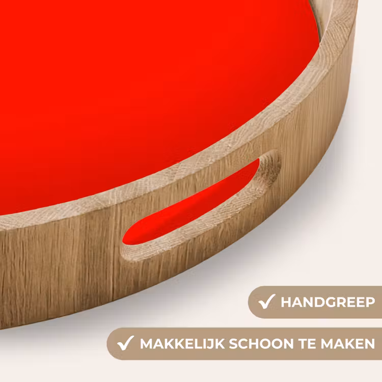 Vibrant - Vermilion - Rood Dienblad Rond middel 914 -USP_HandgreepNL