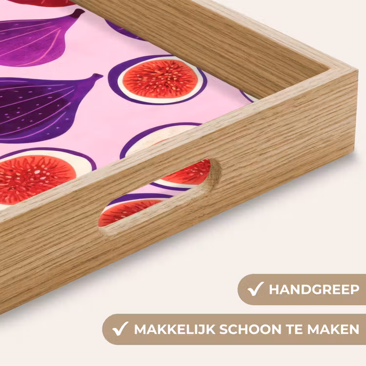 Vijgen - Roze - Paars Dienblad Rechthoek middel -USP_HandgreepNL