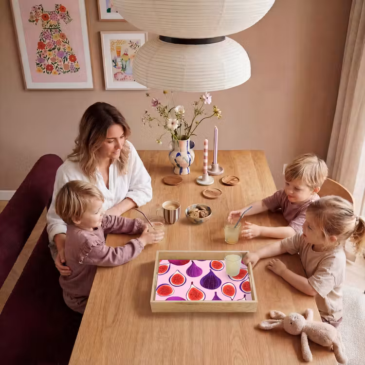 Vijgen - Roze - Paars Dienblad Rechthoek middel -sfeer4