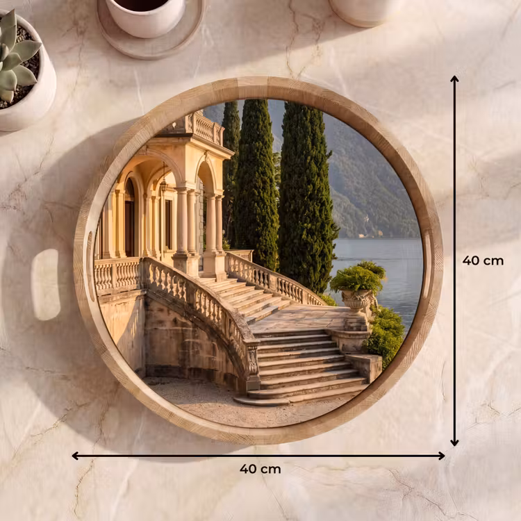 Dienblad - Villa - water -trappen - Villa - water -trappen Dienblad Rond middel