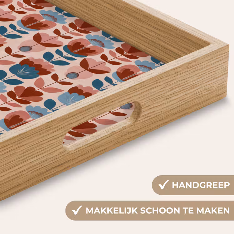 Vintage - Motief - Kleurrijk Dienblad Rechthoek middel 911 -USP_HandgreepNL