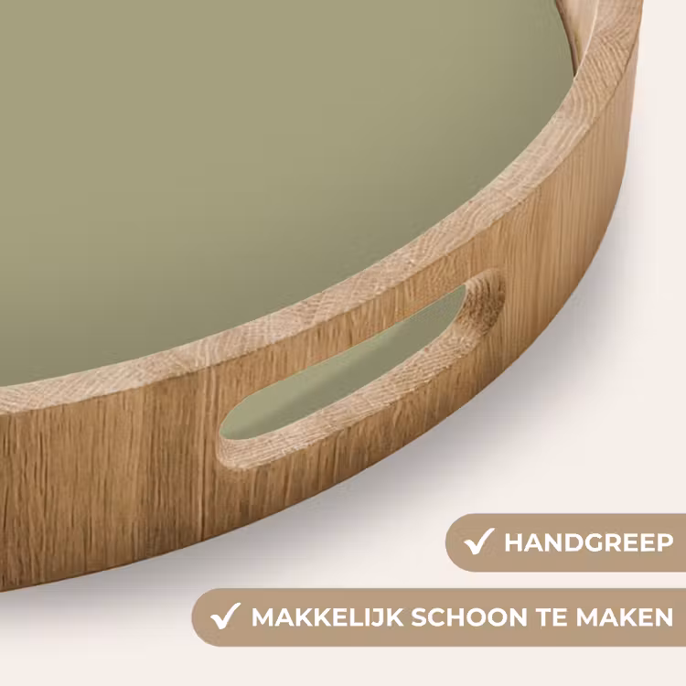 Vintage - Sage - Groen Dienblad Rond middel 914 -USP_HandgreepNL