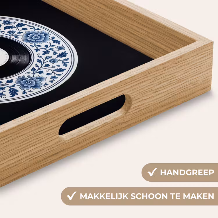 Vinyl - LP - Delfts Blauw - Muziek Dienblad Rechthoek middel -USP_HandgreepNL