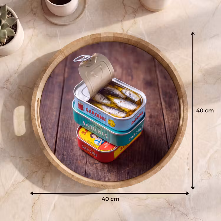 Dienblad - Vis - Blikjes - Keuken - Vis - Blikjes - Keuken Dienblad Rond middel