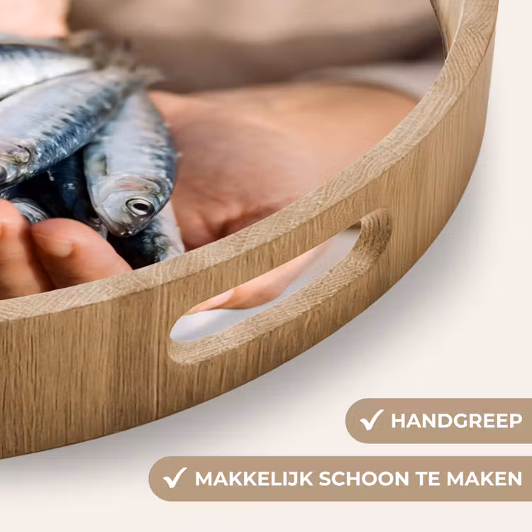 Dienblad - Vis - Handen - Natuur - Vis - Handen - Natuur Dienblad Rond middel