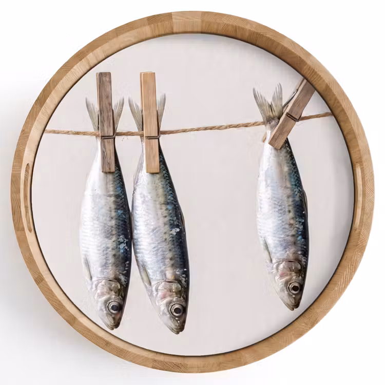 Dienblad - Vis - Hangend - Eten - Vis - Hangend - Eten Dienblad Rond middel