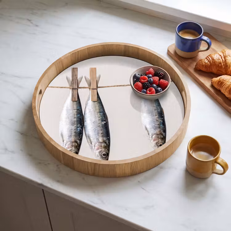 Dienblad - Vis - Hangend - Eten - Vis - Hangend - Eten Dienblad Rond middel