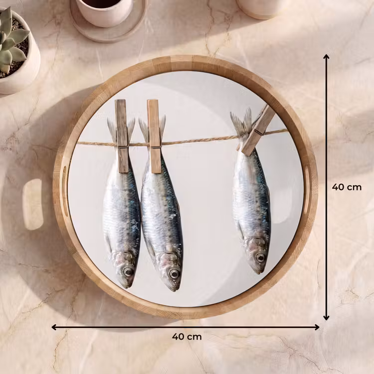Dienblad - Vis - Hangend - Eten - Vis - Hangend - Eten Dienblad Rond middel