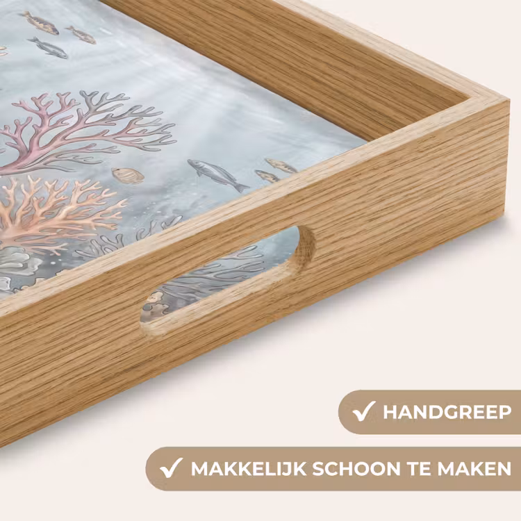 Vis - Koraal - Oceaan - Illustratie - Onderwater Dienblad Rechthoek middel -USP_HandgreepNL