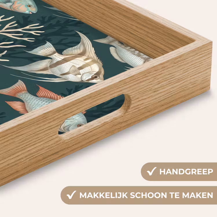 Vis - Koraal - Onderwater - Illustratie Dienblad Rechthoek middel -USP_HandgreepNL