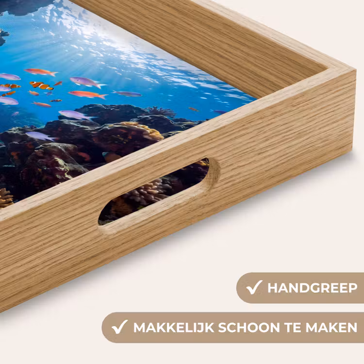 Vis - Koraalrif - Onderwater - Levendig - Blauw Dienblad Rechthoek middel -USP_HandgreepNL