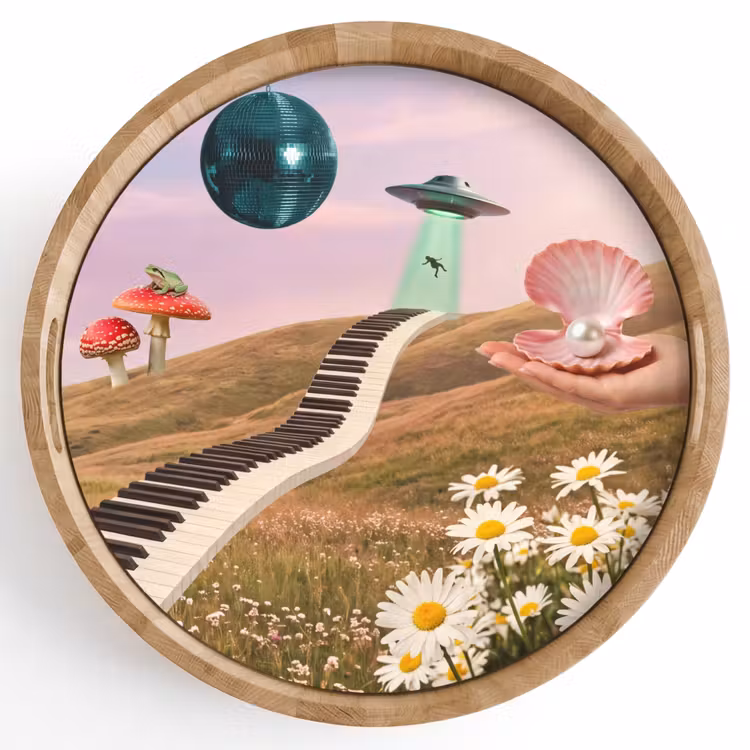 Dienblad - Vis - Natuur - Abstract - Vis - Natuur - Abstract Dienblad Rond middel