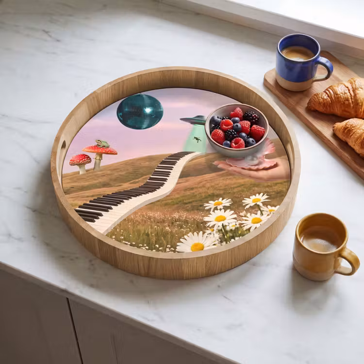 Dienblad - Vis - Natuur - Abstract - Vis - Natuur - Abstract Dienblad Rond middel