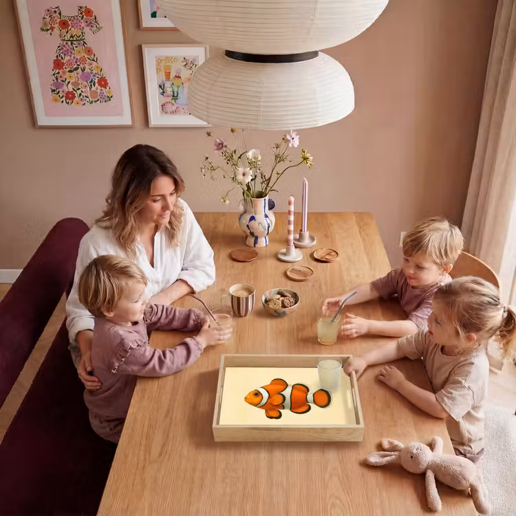 Vis - Oranje - Strepen Dienblad Rechthoek middel -sfeer4
