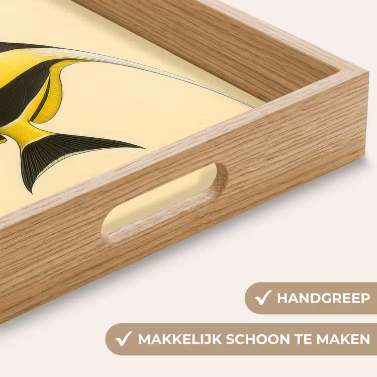 Vis - Sierlijk - Rugvin - Geel Dienblad Rechthoek middel -USP_HandgreepNL