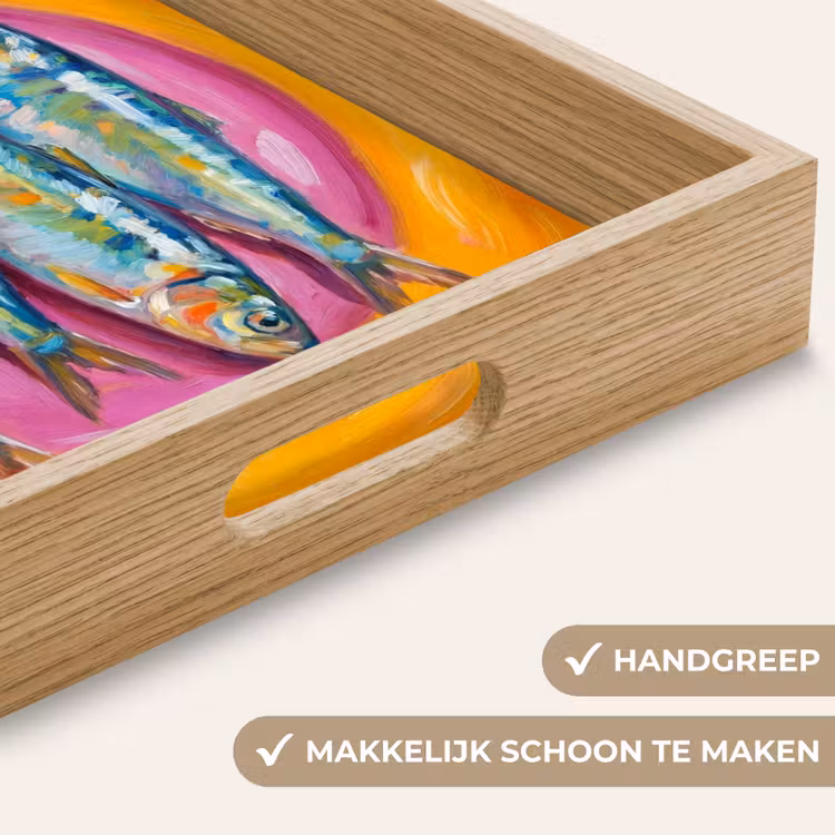 Vis - Vier - Eten - Modern - Kleurrijk Dienblad Rechthoek middel -USP_HandgreepNL