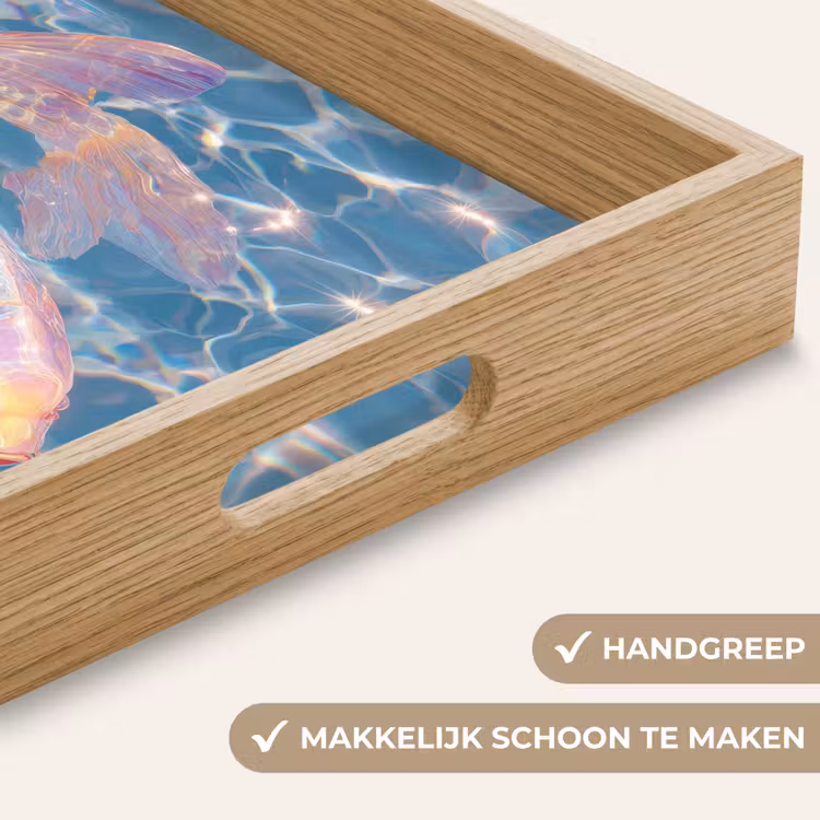Vis - Water - Blauw - Licht Dienblad Rechthoek middel -USP_HandgreepNL